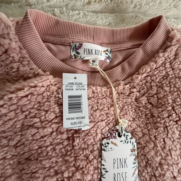 Pink Rose Blush Sherpa Top - Picture 3 of 3